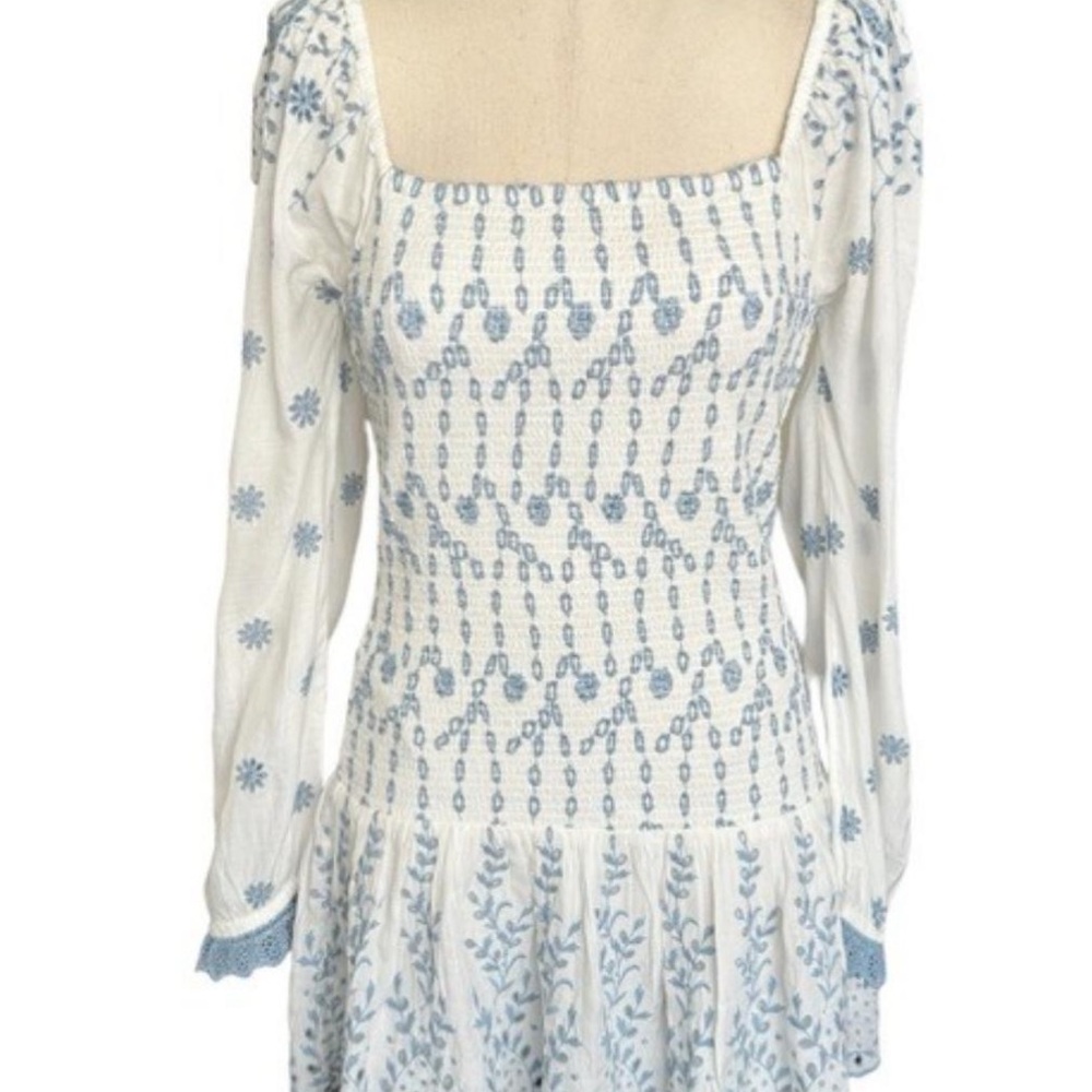 LoveShackFancy Jayce Mini Dress in Ivory Combo